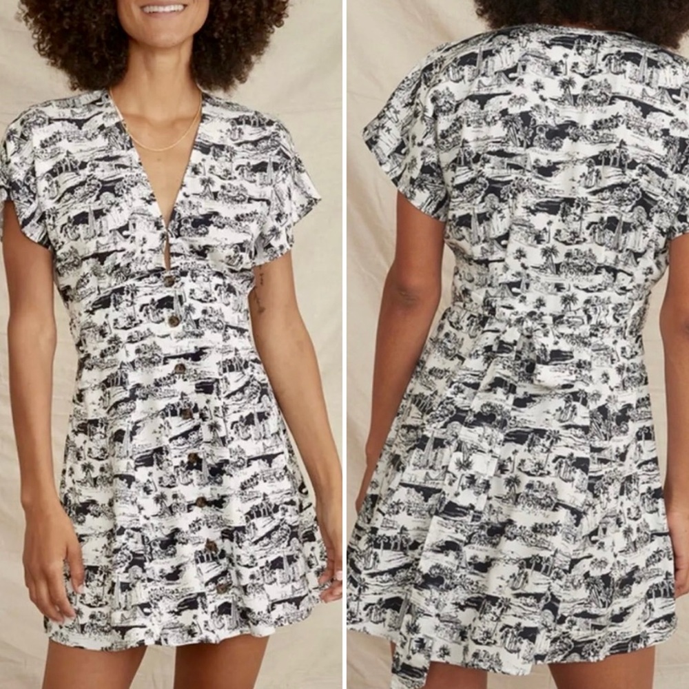 Marine Layer Monochrome Print Mini Dress
